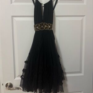 Free People Black Dress with Gold Detailing
